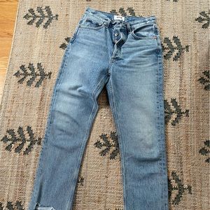 Agolde Riley High Rise Straight Crop Jeans 26 Zephyr wash